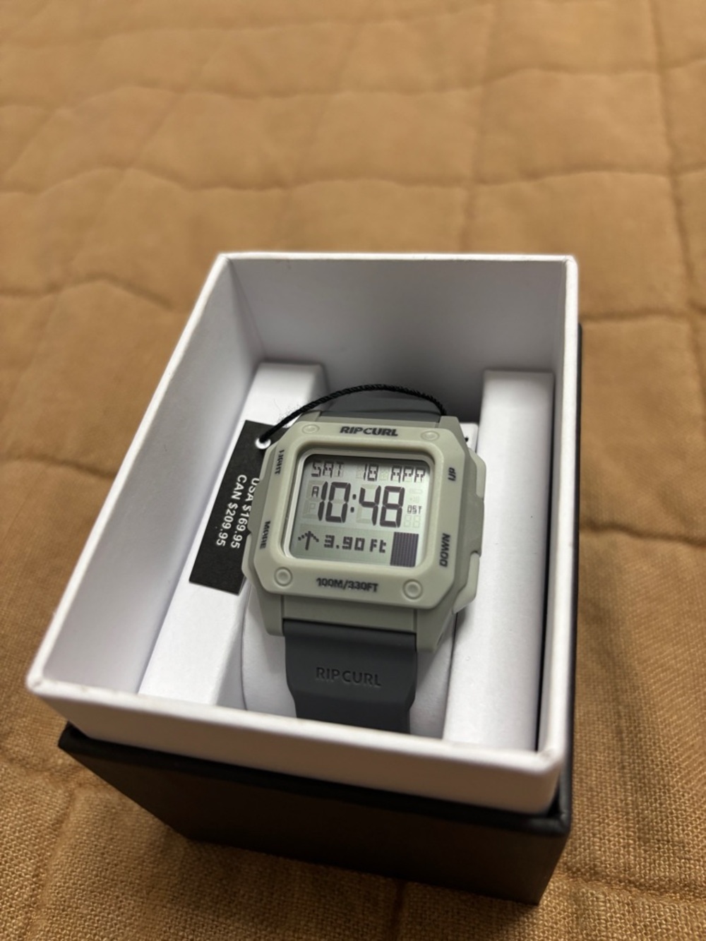 Rip Curl Unisex Odyssey Surf Tide Digital Square Watch in Light Gray and Black
